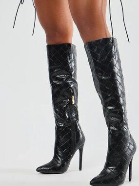 Can't Handle Me Knee High Boots - Black